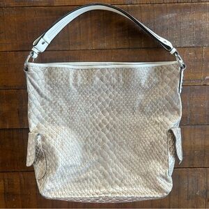 Cavalcanti Italian Leather Metallic Snake Large Hobo Purse